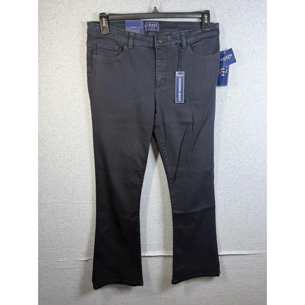 Chaps‎ Jeans Womens 10 Blue Dark Wash Modern Bootcut Slimming Short Length Denim